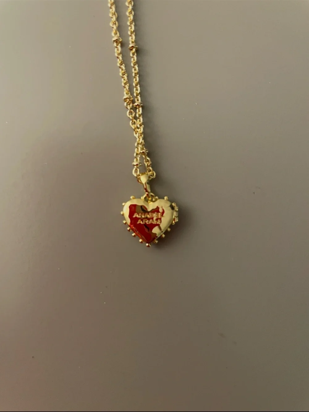 NWOT Anabel Aram Small Gold Heart Locket Necklace